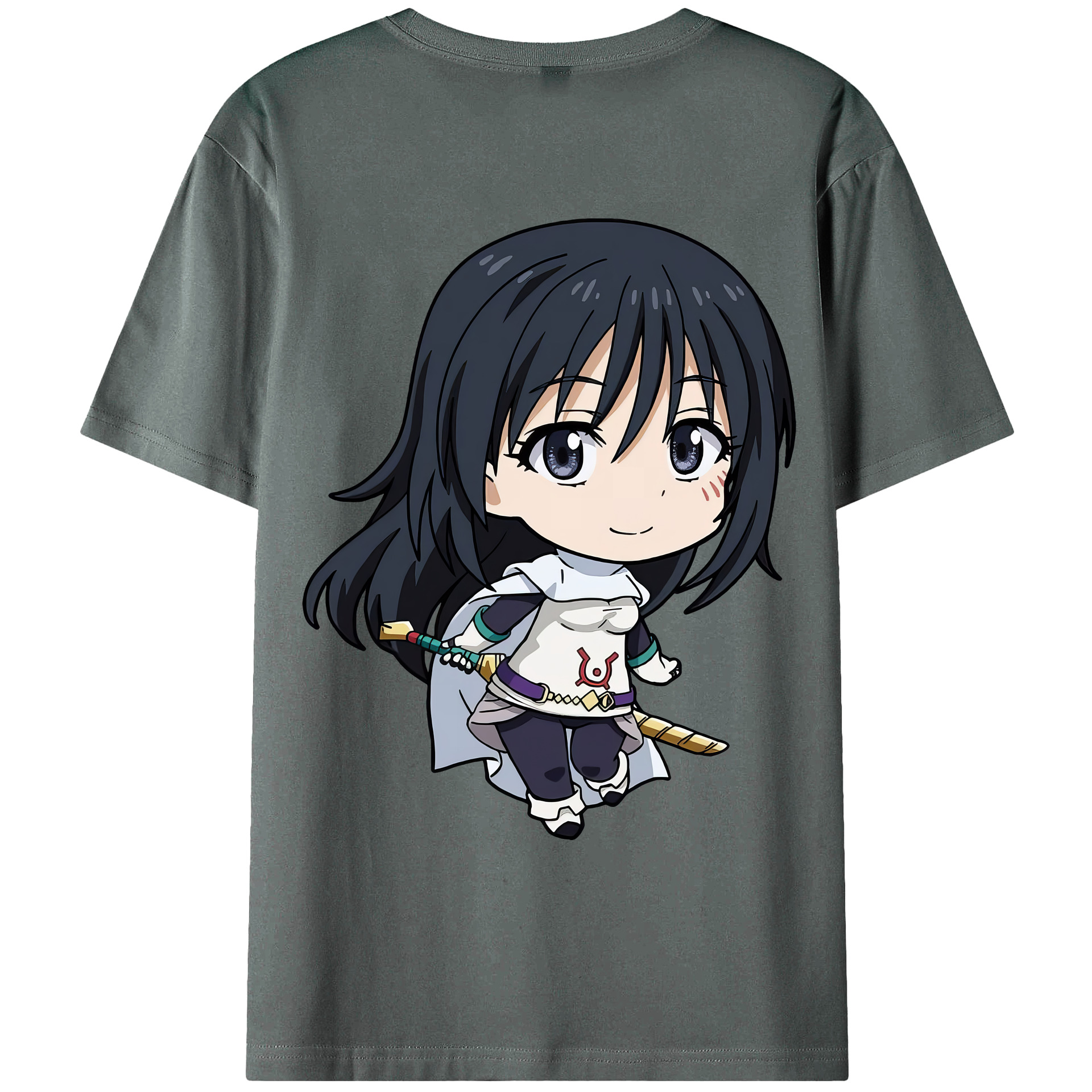 （画像用） 転スラ Regarding Reincarnated to Slime 綿100％ メンズ半袖Tシャツ（バックプリント） 通気性